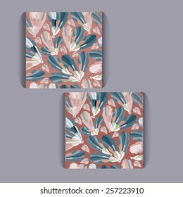 Set of seamless patterns.Abstract petals in a seamless vegetable pattern. Square vector illustration.