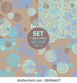Set of seamless patterns.Vegetable stylized ornament.