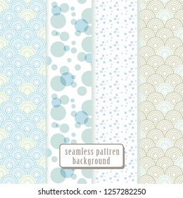 Set seamless pattren background.vector illustration file.Pastel polka dots.