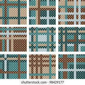 Set of seamless plaid patterns