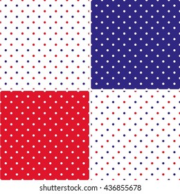 Set of seamless polka dot patterns