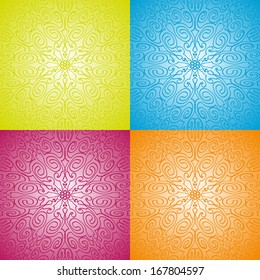 set of seamless radiant pattern