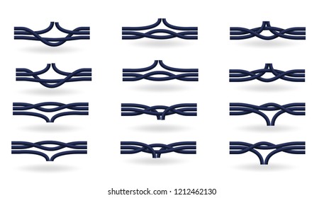 A set of seamless realistic electrical wires to create a festive garland. Vector illustration