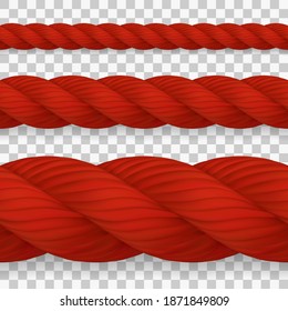 Set of seamless realistic hemp ropes with high detail