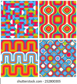 Set of seamless retro patterns.