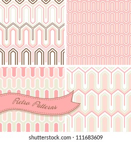 A set of seamless retro patterns. This stylish Mosaic can be used for wallpapers, pattern fills, web page background and surface textures