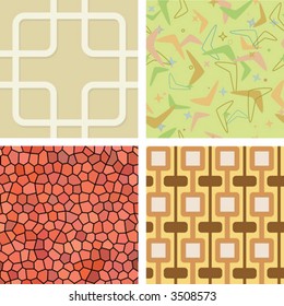 Set of Seamless Retro Tiles