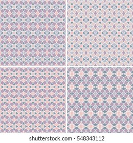 Set of seamless retro vector geometric,decorative patterns.