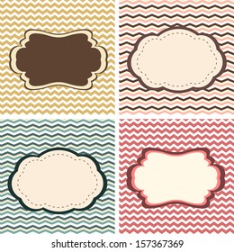 A set of seamless retro Zigzag patterns with frames