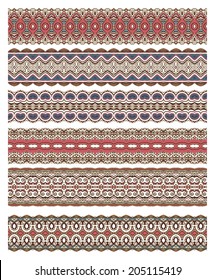 Set of seamless ribbons samples for decoration