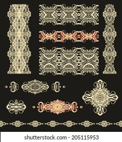 Set of seamless ribbons samples for decoration