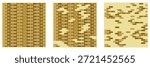 Set of Seamless Sand-Brown Brick Wall Patterns. Building and Construction Block Textures.