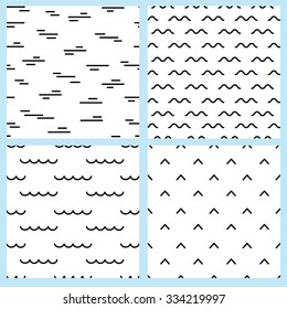 Set of seamless simple line art patterns  2