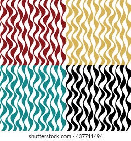 Set of Seamless Simple Wave Patterns. Set of Colorful Simple Wave Patterns for Web Background or Textile Print.