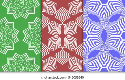 set of seamless sophisticated geometric pattern based on repetitive simple forms. vector illustration. for interior design, backgrounds, card, textile industry.