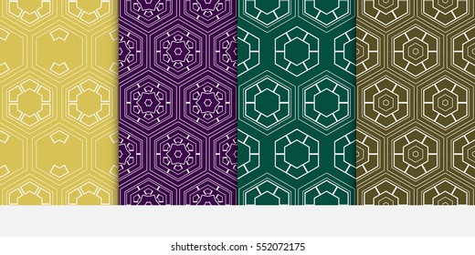 set of seamless sophisticated geometric pattern based on repetitive simple forms. vector illustration. for interior design, backgrounds, card, textile industry.