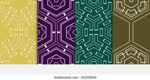 set of seamless sophisticated geometric pattern based on repetitive simple forms. vector illustration. for interior design, backgrounds, card, textile industry.