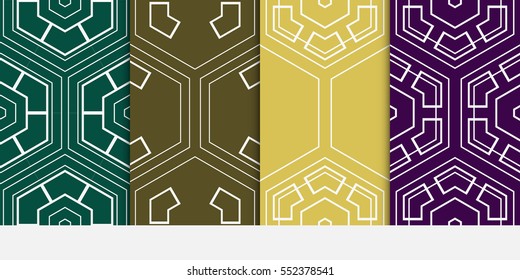 set of seamless sophisticated geometric pattern based on repetitive simple forms. vector illustration. for interior design, backgrounds, card, textile industry.