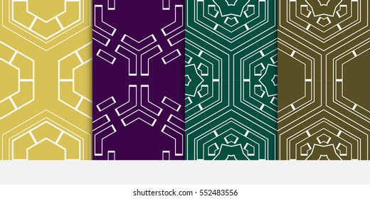 set of seamless sophisticated geometric pattern based on repetitive simple forms. vector illustration. for interior design, backgrounds, card, textile industry.