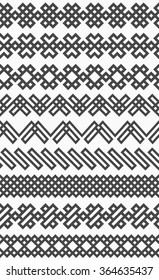 Set of seamless square-based borders. Vector illustration for your graphic design.
