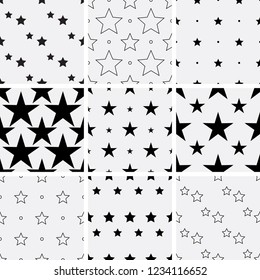 Set of seamless star patterns.