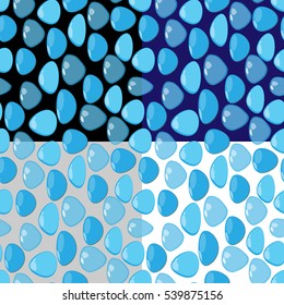 Set of seamless stone texture of blue, vector illustration