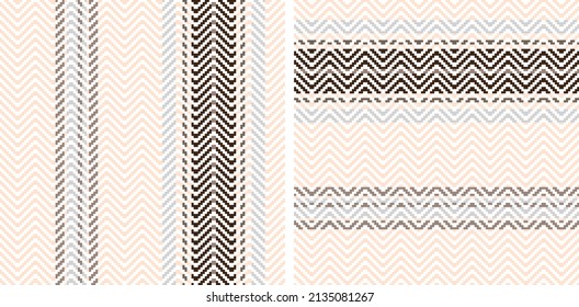 Set seamless stripe pattern. Colored textured a herringbone background. Vertical and horizontal lines. Textile design. Of printing on fabric, shirt, textile, curtain and tablecloth. Vector.