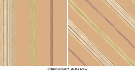 Set seamless stripe pattern. Colored textured a herringbone background. Vertical and diagonal bands. Textile design. Of printing on fabric, shirt, textile, curtain and tablecloth. Vector.
