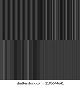 Set of seamless striped backgrounds. Line texture. Geometric stripe web banner. Black and white illustration