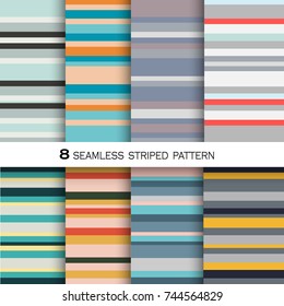 set of seamless striped pattern. colorful striped backgrounds