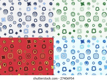 Set of seamless stylish backgrounds.Vector illustration.
