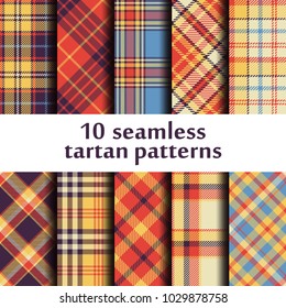 Set of seamless tartan pattern