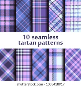 Set of seamless tartan pattern