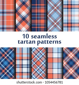 Set of seamless tartan pattern