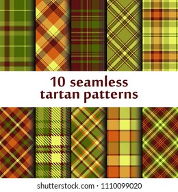 Set of seamless tartan pattern