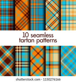 Set of seamless tartan pattern