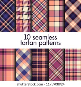 Set Of Seamless Tartan Pattern