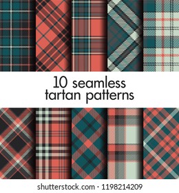 Set of seamless tartan pattern