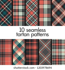 Set of seamless tartan pattern