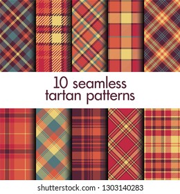 Set of seamless tartan pattern