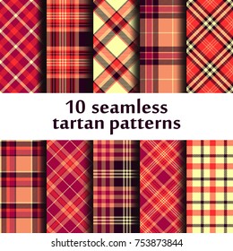 Set of seamless tartan pattern