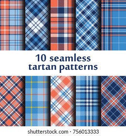 Set of seamless tartan pattern