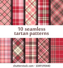 Set of seamless tartan patterns