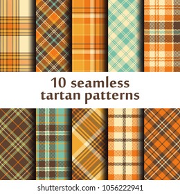Set of seamless tartan patterns