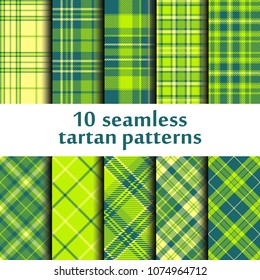 Set of seamless tartan patterns