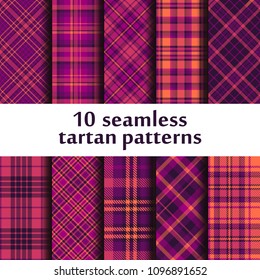 Set of seamless tartan patterns