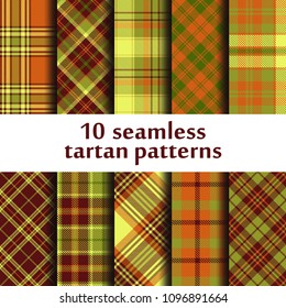 Set of seamless tartan patterns