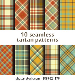 Set of seamless tartan patterns