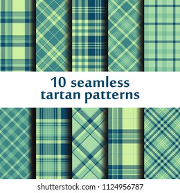 Set of seamless tartan patterns