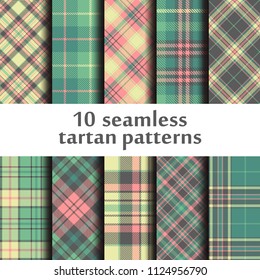 Set of seamless tartan patterns